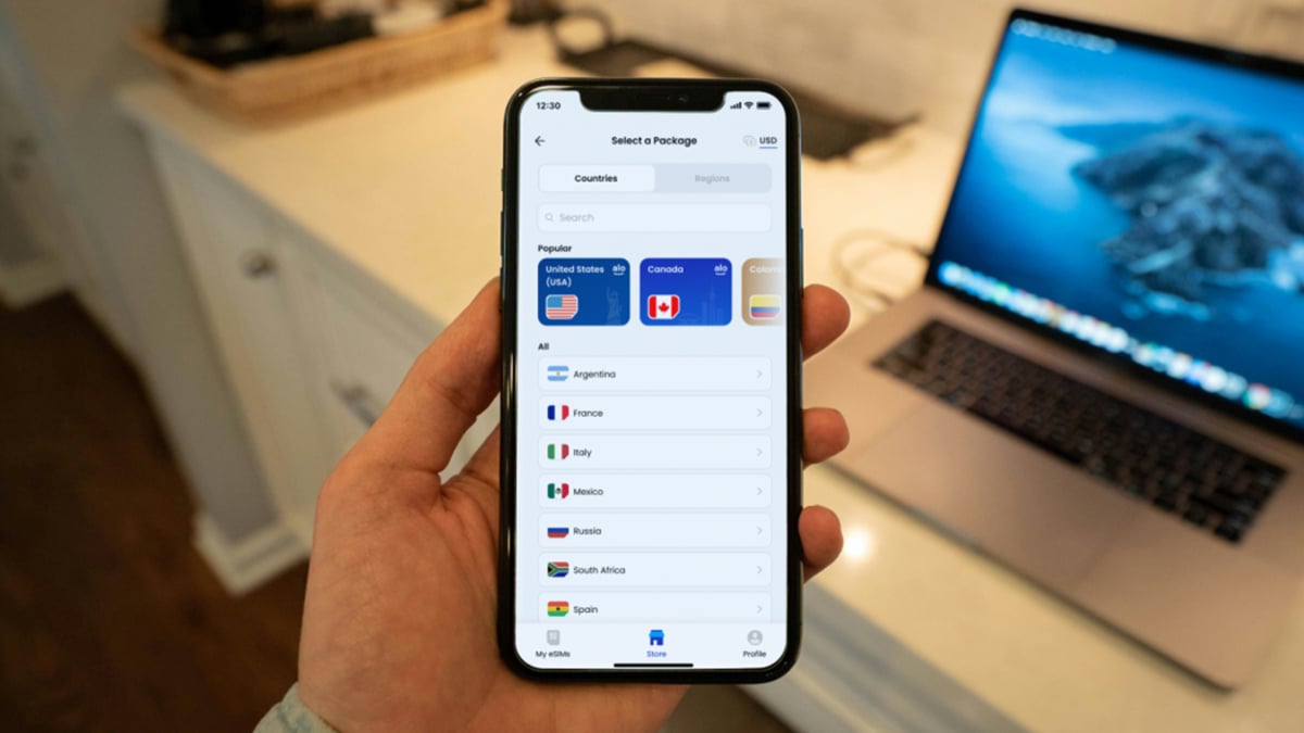 Tetap terhubung di 200+ negara dengan data ESIM