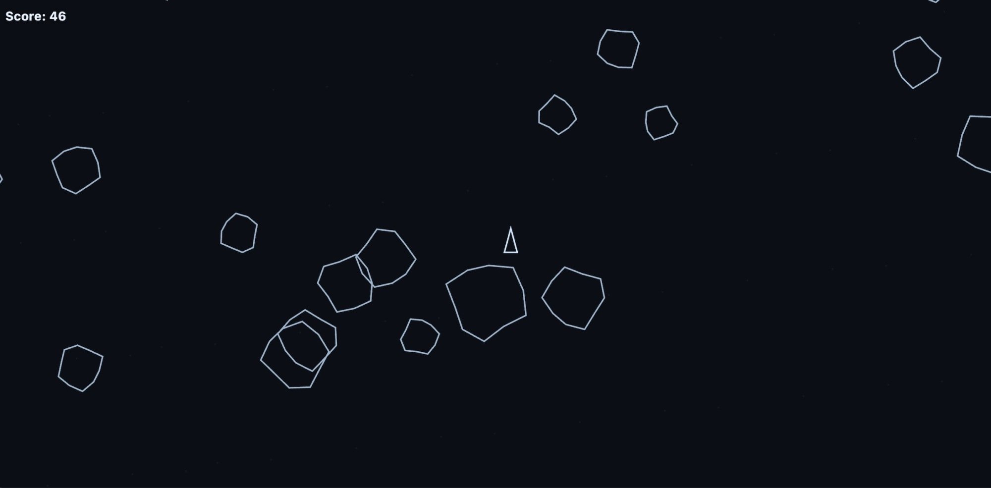 Game gaya asteroid yang dibuat oleh chatgpt