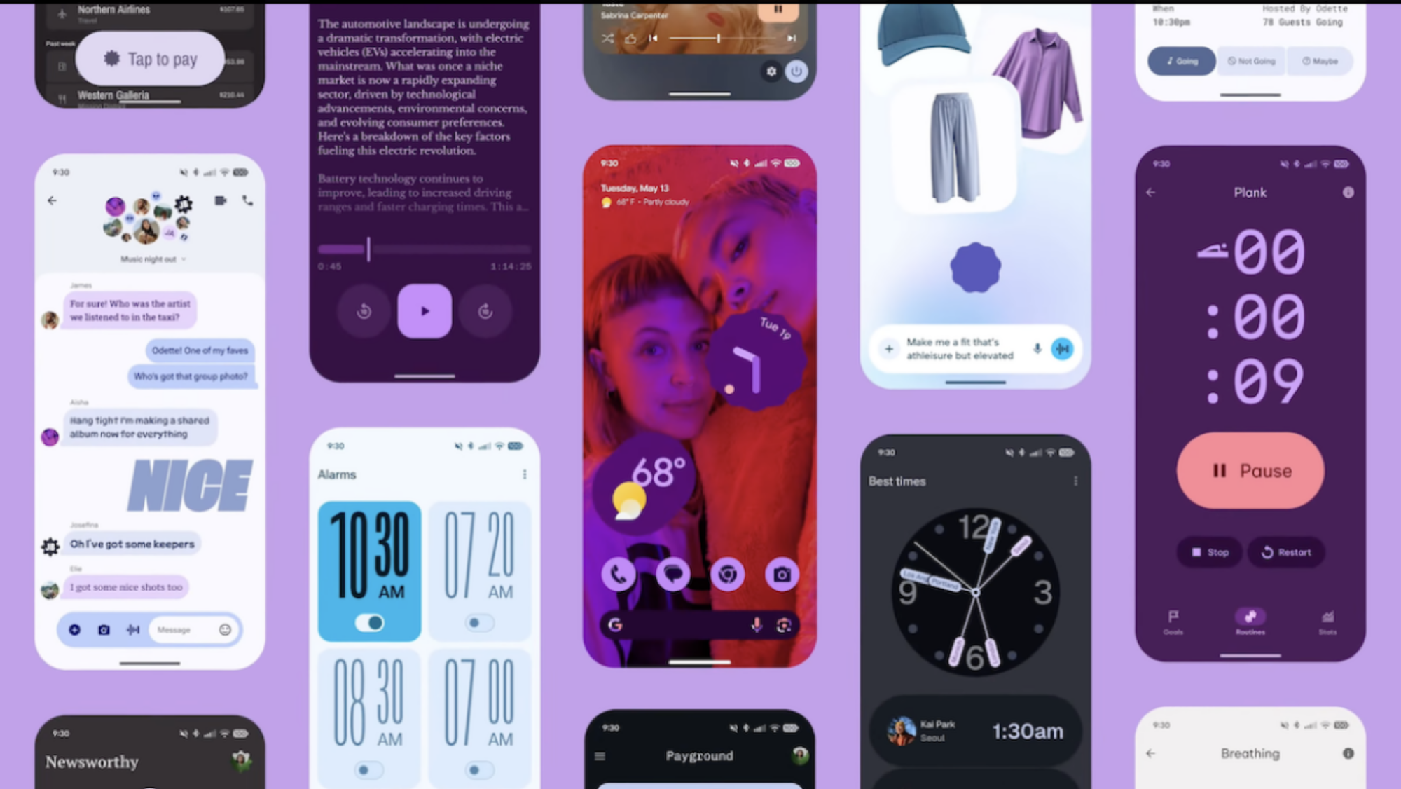 Layar Telepon Menampilkan Fitur Android 16