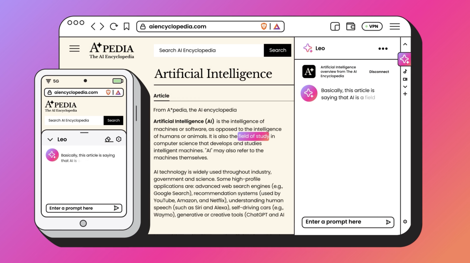 Pratinjau dari video demo Leo AI