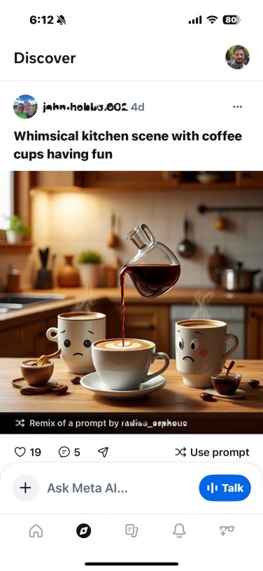 screenshot gambar yang dihasilkan AI di aplikasi meta ai