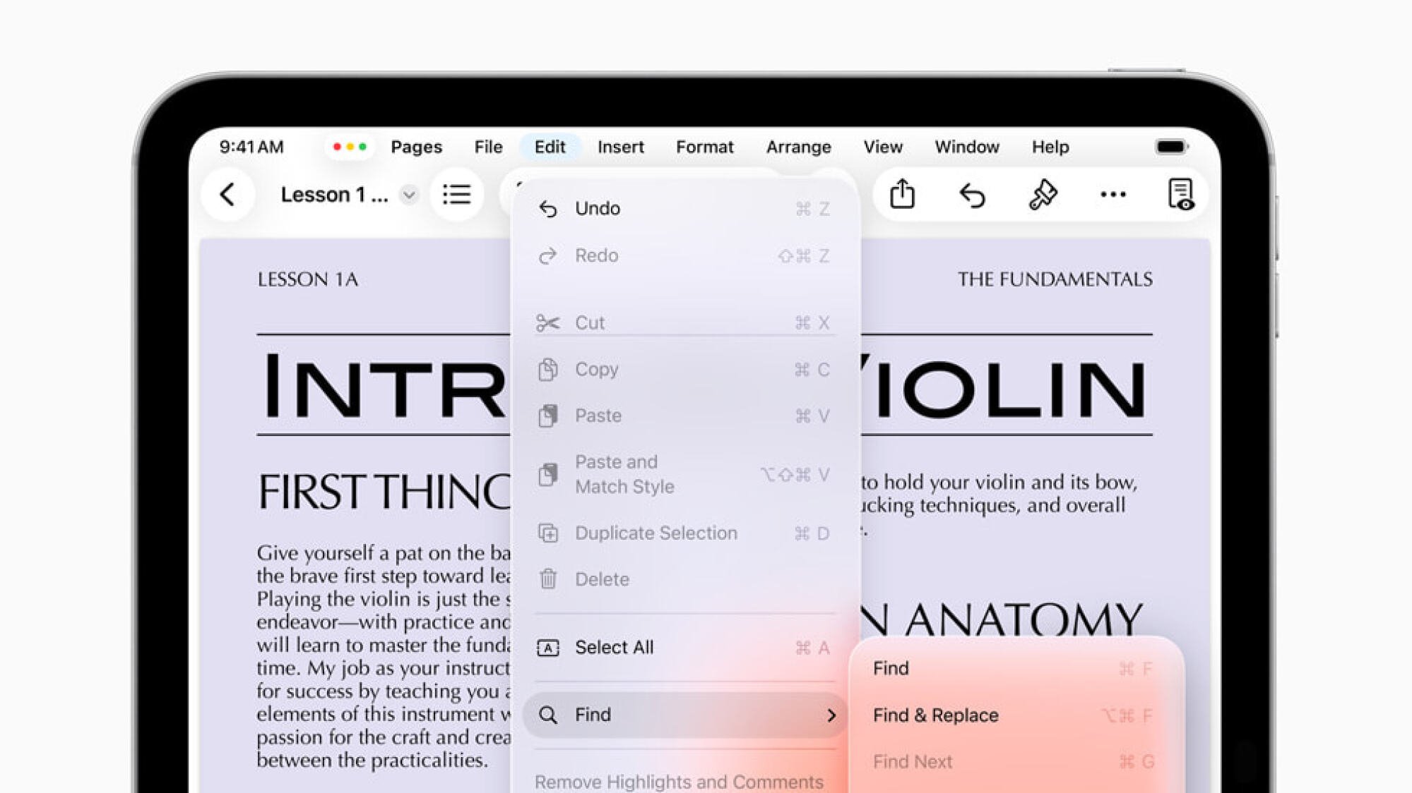 bilah menu aplikasi baru di iPados 26