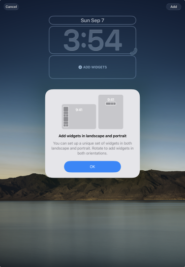 Menyiapkan layar kunci di iPados 26