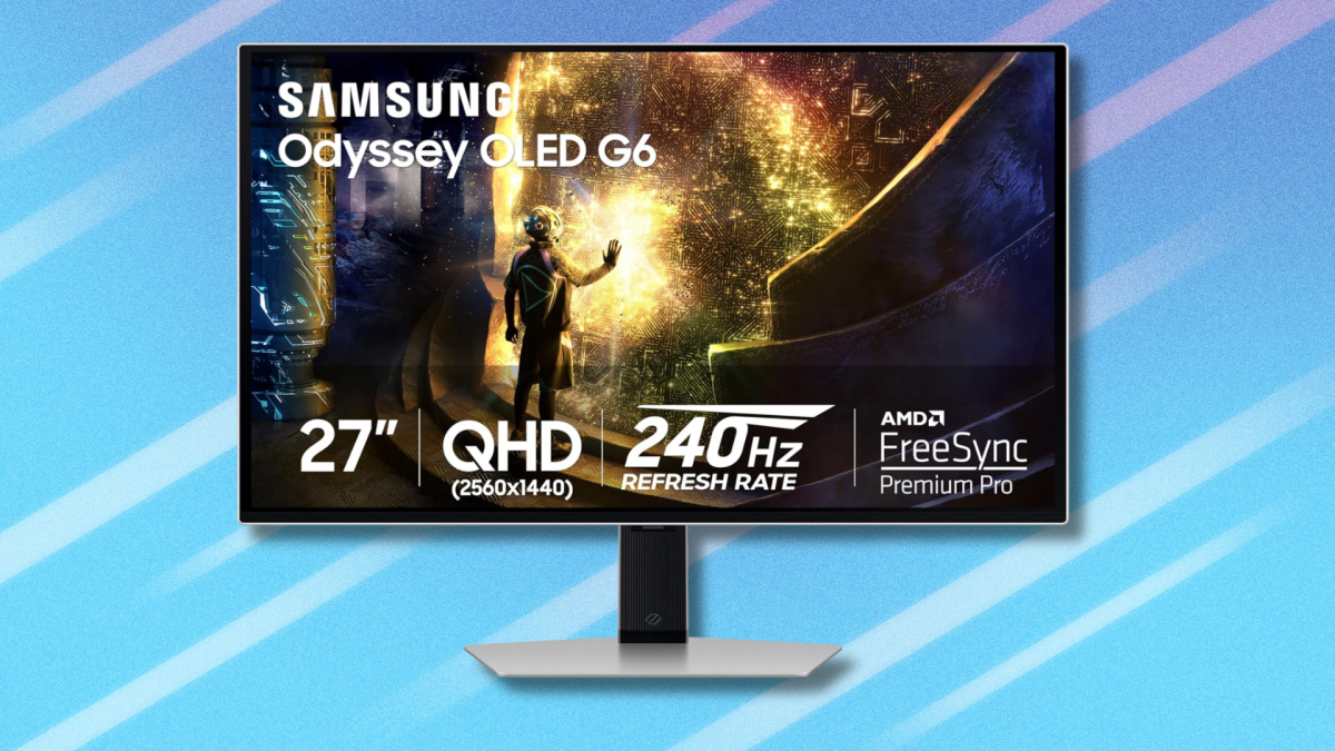 Pengalaman jatuh game terbesar dengan diskon 25% dari Samsung Odyssey OLED G6 Gaming Monitor